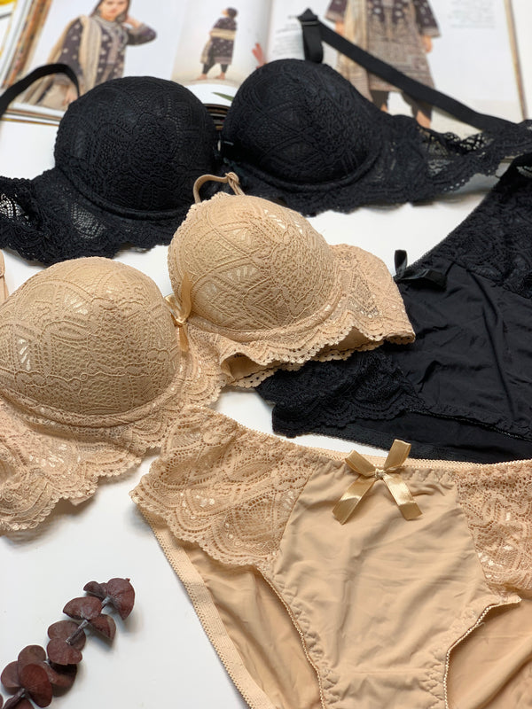 Elegant Padded Pushup Wired Bra set