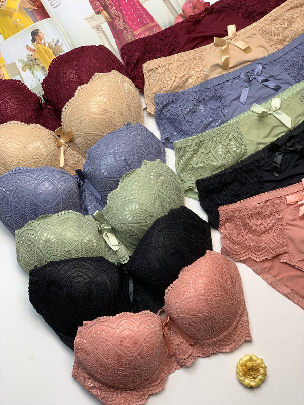 Elegant Padded Pushup Wired Bra set