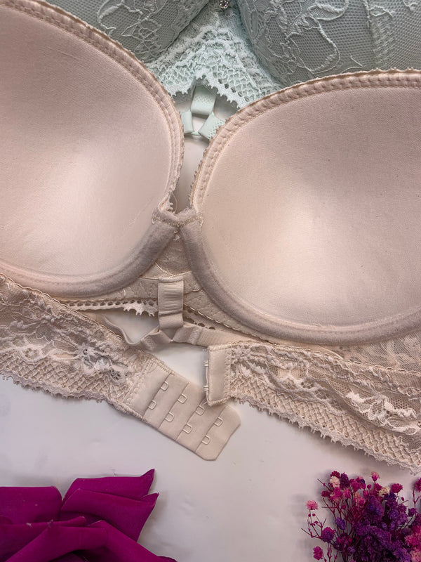 Bridal Lace Pattern Padded Pushup Wire Bra & Matching Underwear