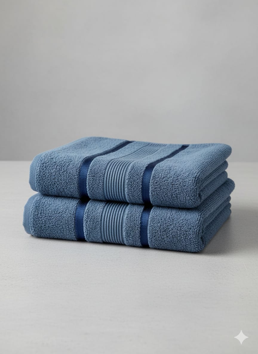 Premium Quality Pure Cotton Towel ( Blue )