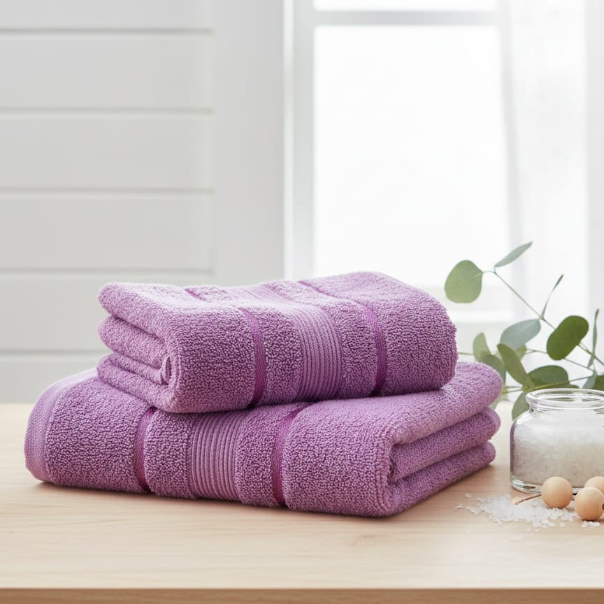 Premium Quality Pure Cotton Towel ( Purple )