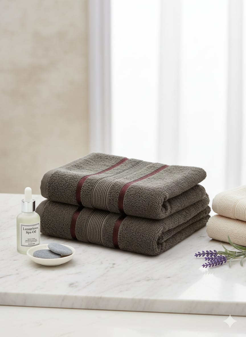 Premium Quality Pure Cotton Towel ( Brown )